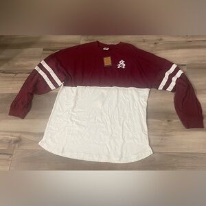 Arizona State University Sun Devils oversized long sleeve T shirt tee red
